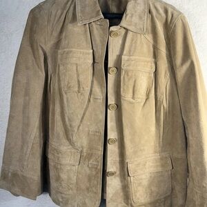 St Johns Bay Washable Suede , Leather Women's Coat Jacket Size 1X Tan